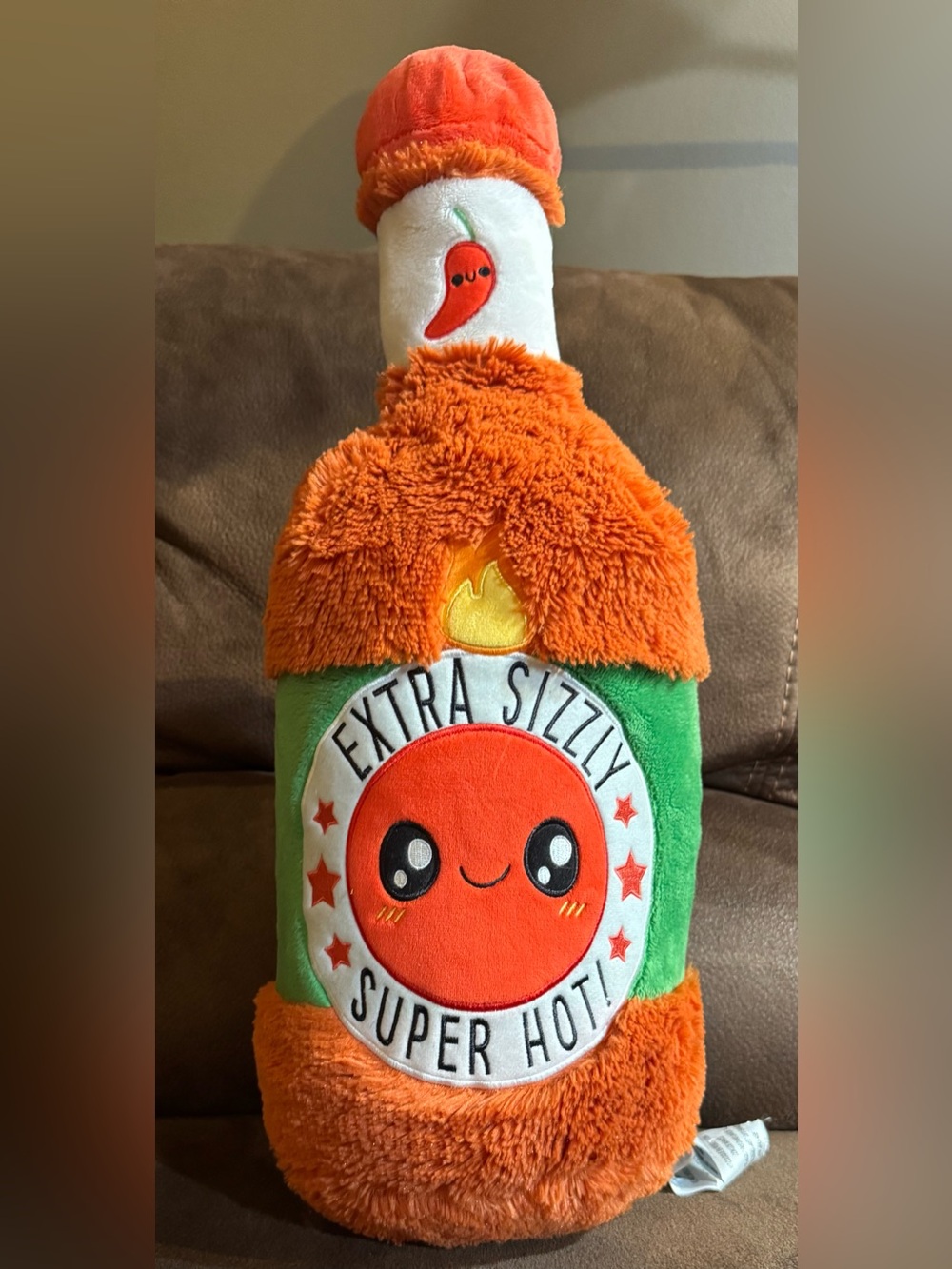 Extra Sizzly Super Hot Plush Bottle - Orange & Green Kids Bath Toy
